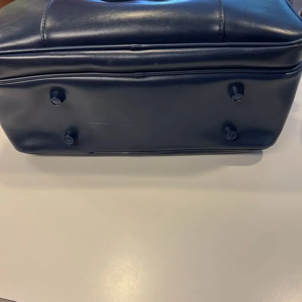 American Tourister Navy Blue Carry On Overnight Bag Luggage Vintage Retro MCM